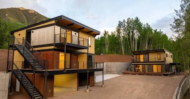 Modern workforce housing units in a mountain setting